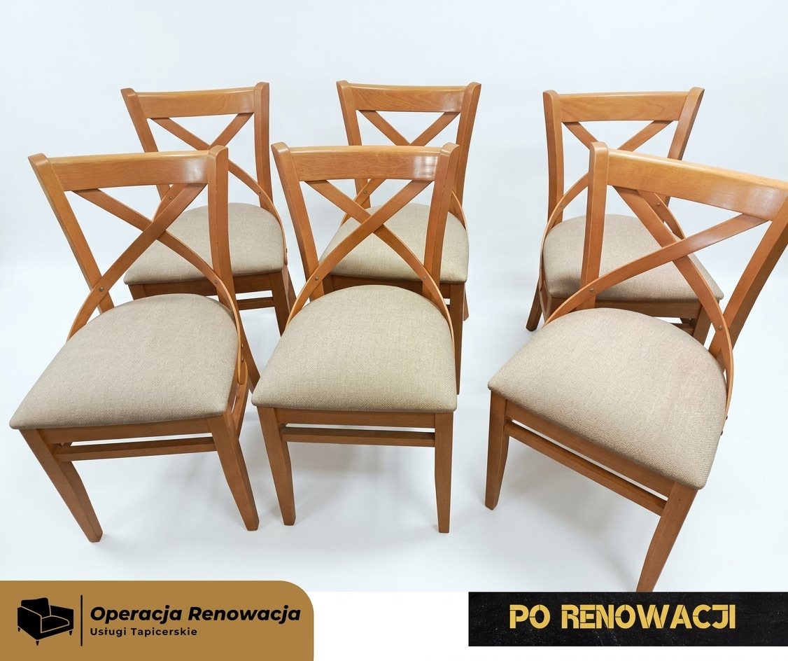 Komplet krzeseł po tapicerowaniu – tapicer Bydgoszcz