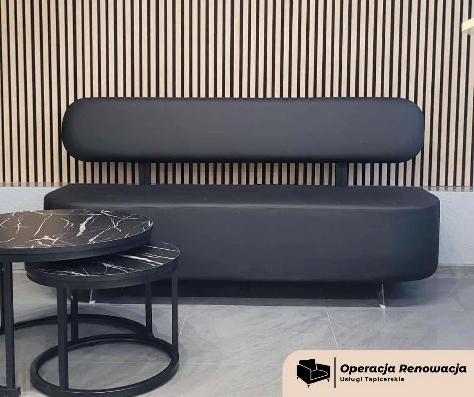 Sofa do poczekalni po tapicerowaniu – Operacja Renowacja, Bydgoszcz